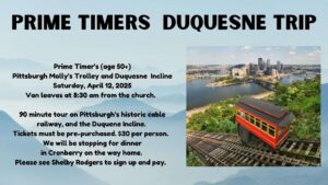 prime timers duquesne trip